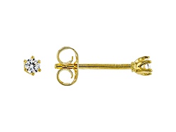 White Cubic Zirconia 18K Yellow Gold Over Sterling Silver Stud Earrings 0.81ctw