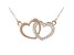 White Cubic Zirconia 18K Rose Gold Over Sterling Silver Heart Necklace 0.23ctw