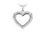 White Cubic Zirconia Rhodium Over Sterling Silver Heart Pendant With Chain 1.28ctw