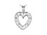 White Cubic Zirconia Rhodium Over Sterling Silver Heart Pendant With Chain 2.45ctw