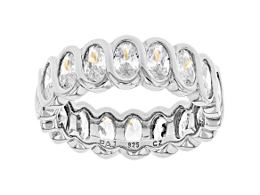 White Cubic Zirconia Rhodium Over Sterling Silver Eternity Band Ring 6.15ctw