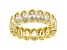 White Cubic Zirconia 18k Yellow Gold Over Sterling Silver Eternity Band Ring 6.15ctw