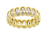 White Cubic Zirconia 18k Yellow Gold Over Sterling Silver Eternity Band Ring 6.15ctw