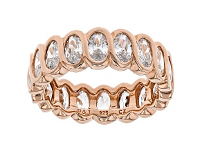White Cubic Zirconia 18k Rose Gold Over Sterling Silver Eternity Band Ring 6.15ctw
