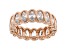 White Cubic Zirconia 18k Rose Gold Over Sterling Silver Eternity Band Ring 6.15ctw