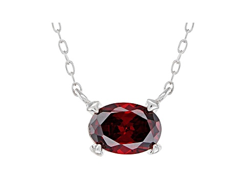 Red Cubic Zirconia Rhodium Over Sterling Silver Necklace 1.18ctw