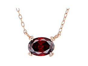 Red Cubic Zirconia 18K Rose Gold Over Sterling Silver Necklace 1.18ctw
