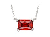 Orange Cubic Zirconia Rhodium Over Sterling Silver Necklace 1.48ctw