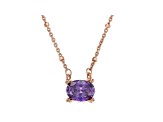 Purple Cubic Zirconia 18K Rose Gold Over Sterling Silver Station Necklace 1.93ctw