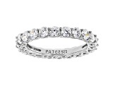 White Cubic Zirconia Rhodium Over Sterling Silver Eternity Band Ring 3.96ctw