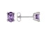 Purple Cubic Zirconia Rhodium Over Sterling Silver Stud Earrings 2.31ctw