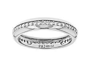 White Cubic Zirconia Rhodium Over Sterling Silver Eternity Band Ring 0.67ctw