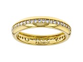 White Cubic Zirconia 18k Yellow Gold Over Sterling Silver Eternity Band Ring 0.67ctw
