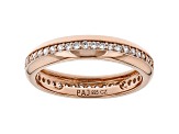 White Cubic Zirconia 18k Rose Gold Over Sterling Silver Eternity Band Ring 0.67ctw