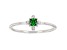 Green And White Cubic Zirconia Rhodium Over Sterling Silver Ring 0.23ctw