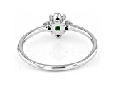 Green And White Cubic Zirconia Rhodium Over Sterling Silver Ring 0.23ctw