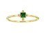 Green And White Cubic Zirconia 18K Yellow Gold Over Sterling Silver Ring 0.23ctw