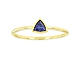 Blue Cubic Zirconia 18K Yellow Gold Over Sterling Silver Ring 0.34ctw