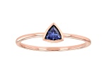 Blue Cubic Zirconia 18K Rose Gold Over Sterling Silver Ring 0.34ctw