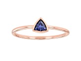 Blue Cubic Zirconia 18K Rose Gold Over Sterling Silver Ring 0.34ctw