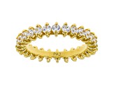 White Cubic Zirconia 18k Yellow Gold Over Sterling Silver Eternity Band Ring 2.80ctw