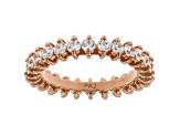 White Cubic Zirconia 18k Rose Gold Over Sterling Silver Eternity Band Ring 2.80ctw
