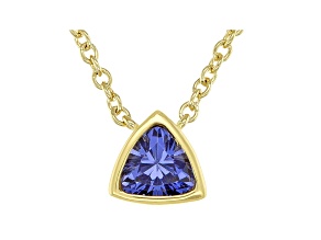 Blue Cubic Zirconia 18K Yellow Gold Over Sterling Silver Necklace 0.34ctw