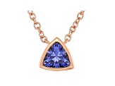 Blue Cubic Zirconia 18K Rose Gold Over Sterling Silver Necklace 0.34ctw