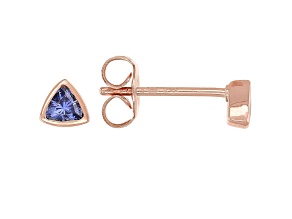 Blue Cubic Zirconia 18K Rose Gold Over Sterling Silver Stud Earrings 0.31ctw