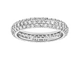 White Cubic Zirconia Rhodium Over Sterling Silver Eternity Band Ring 2.56ctw