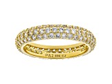 White Cubic Zirconia 18k Yellow Gold Over Sterling Silver Eternity Band Ring 2.56ctw