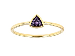 Purple Cubic Zirconia 18K Yellow Gold Over Sterling Silver Ring 0.38ctw