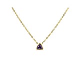 Purple Cubic Zirconia 18K Yellow Gold Over Sterling Silver Triangle Necklace 0.38ctw