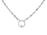 White Cubic Zirconia Rhodium Over Sterling Silver Necklace 0.01ctw