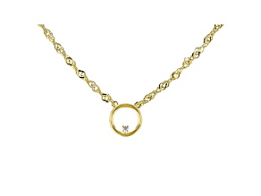 White Cubic Zirconia 18K Yellow Gold Over Sterling Silver Necklace 0.01ctw