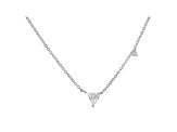 White Cubic Zirconia Rhodium Over Sterling Silver Triangle Necklace 0.70ctw