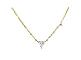 White Cubic Zirconia 18K Yellow Gold Over Sterling Silver Triangle Necklace 0.70ctw