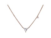 White Cubic Zirconia 18K Rose Gold Over Sterling Silver Triangle Necklace 0.70ctw