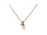 White Cubic Zirconia 18K Rose Gold Over Sterling Silver Leaf Pendant With Chain 0.10ctw