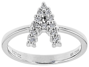 White Cubic Zirconia Rhodium Over Sterling Silver A Ring 0.32ctw