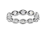 White Cubic Zirconia Rhodium Over Sterling Silver Eternity Band Ring 1.24ctw