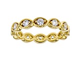 White Cubic Zirconia 18k Yellow Gold Over Sterling Silver Eternity Band Ring 1.24ctw