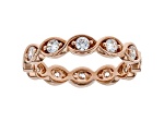 White Cubic Zirconia 18k Rose Gold Over Sterling Silver Eternity Band Ring 1.24ctw