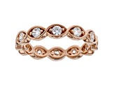 White Cubic Zirconia 18k Rose Gold Over Sterling Silver Eternity Band Ring 1.24ctw