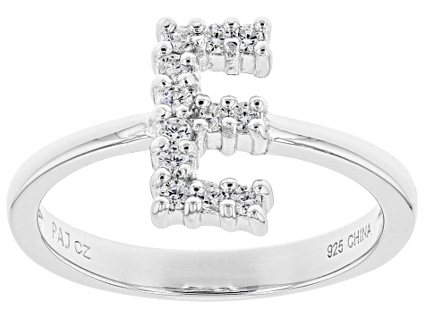 White Cubic Zirconia Rhodium Over Sterling Silver E Ring 0.32ctw