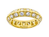 White Cubic Zirconia 18k Yellow Gold Over Sterling Silver Eternity Band Ring 3.51ctw