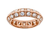 White Cubic Zirconia 18k Rose Gold Over Sterling Silver Eternity Band Ring 3.51ctw