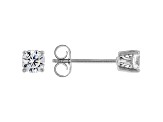 White Cubic Zirconia Rhodium Over Sterling Silver Stud Earrings 0.81ctw