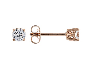 Picture of White Cubic Zirconia 18K Rose Gold Over Sterling Silver Stud Earrings 0.81ctw