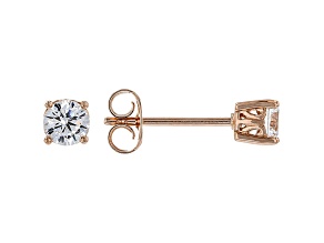 White Cubic Zirconia 18K Rose Gold Over Sterling Silver Stud Earrings 0.81ctw